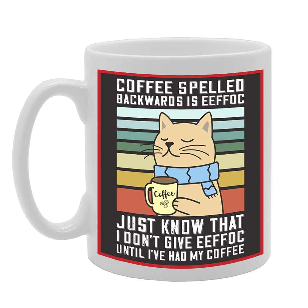 Coffee Spelled Backwards Is Eeffoc Tea   Printed Tea Coffee Ceramic  Mg5381 - Funny Printed Coffee Mug - Great Gift Idea