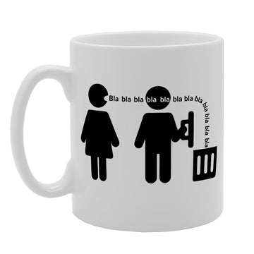 Bla! Bla! Bla! Dumping   Printed Tea Coffee Ceramic  Mg1276 - Funny Printed Coffee Mug - Great Gift Idea