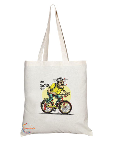 TB1975 Mr Cyclist Tote Bag - Ideal for Cyclists, Bike Enthusiasts, and Sports Fans - Tote Bag with Motivational Design