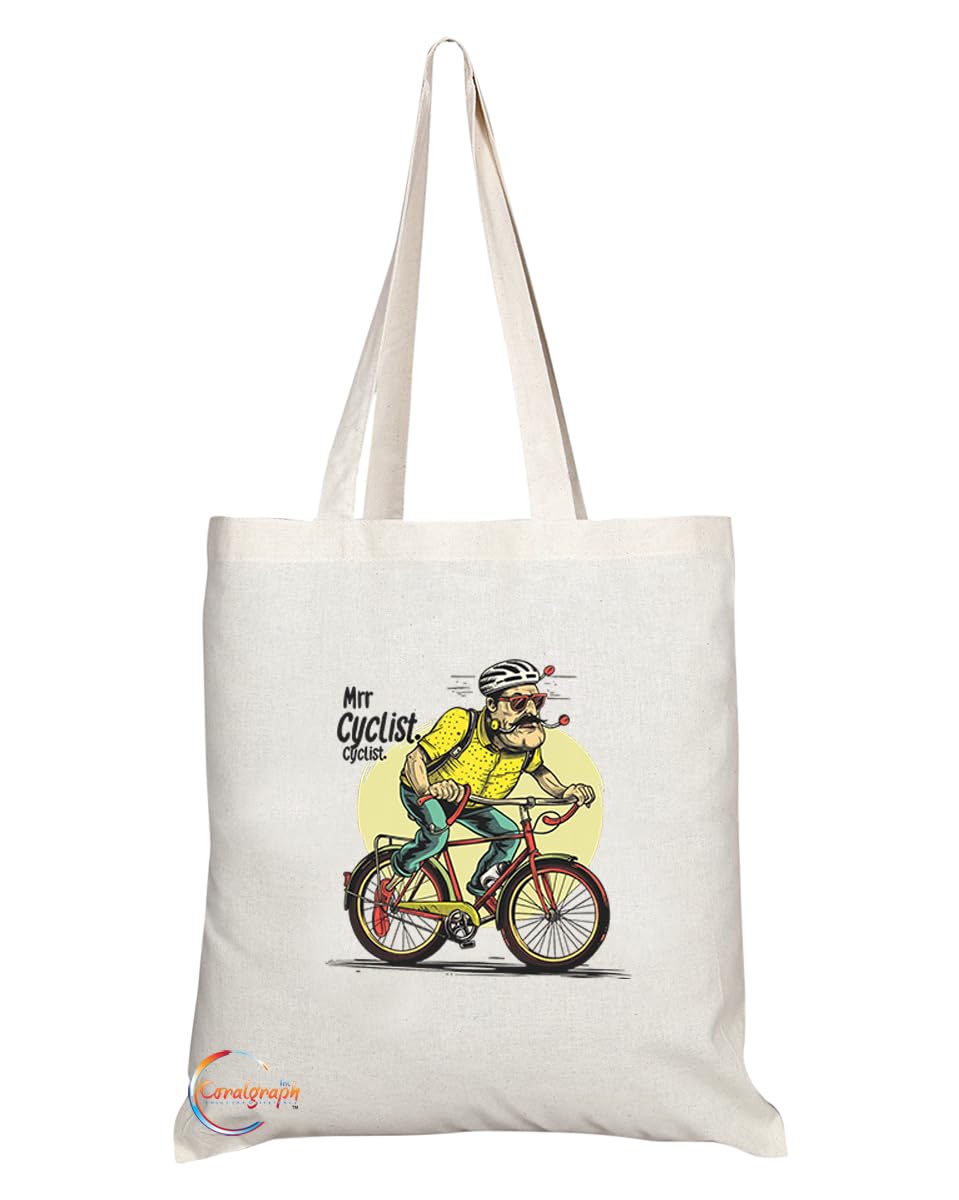 TB1975 Mr Cyclist Tote Bag - Ideal for Cyclists, Bike Enthusiasts, and Sports Fans - Tote Bag with Motivational Design