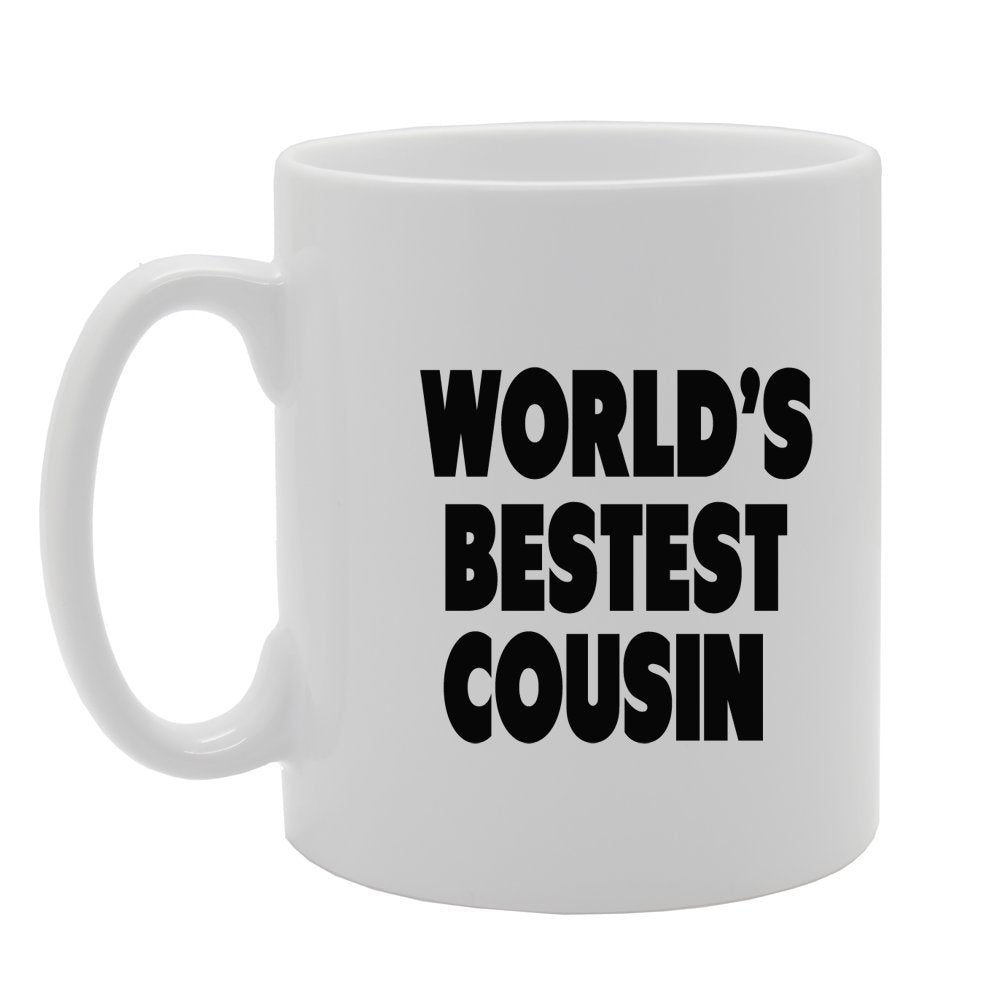 World'S Bestest Cousin   Printed Tea Coffee Ceramic  Mg1381 - Funny Printed Coffee Mug - Great Gift Idea