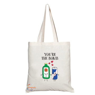 TB1145 You're The Bomb Novelty Present Gift Printed Eco-Friendly Stylish Long Handled Tote Shoulder Bag