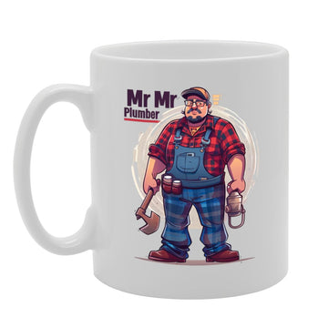 Mr Plumber  - Ideal For Plumbers And Plumbing Enthusiasts, 11Oz Ceramic Coffee  For Pipefitters And Repair Professionals Mg5947 - Funny Printed Coffee Mug - Great Gift Idea