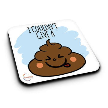 ER061 I COULDN'T GIVE A SH*T Novelty Present Gift Printed MDF Wooden Coaster