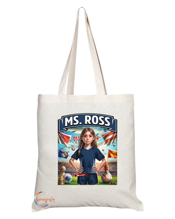 TB1698 Ms Ross Footie Fan Lady Girl Tote Bag - Eco-Friendly, Stylish, Long Handled, Perfect Novelty Gift by