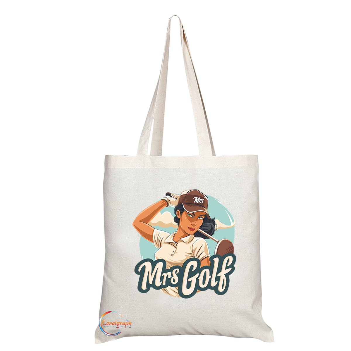 TB1788 Mrs Golf Tote Bag - Great for Female Golfers, Sports Enthusiasts, Golf Fans - Sustainable, Stylish, Long Handled, Durable and Reusable