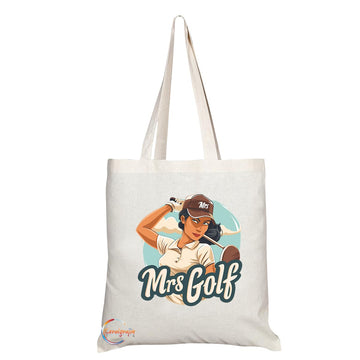 TB1788 Mrs Golf Tote Bag - Great for Female Golfers, Sports Enthusiasts, Golf Fans - Sustainable, Stylish, Long Handled, Durable and Reusable