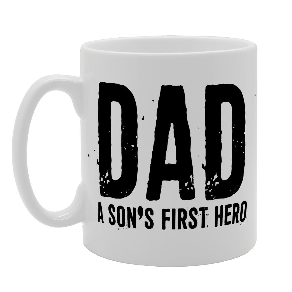 Dad A Son'S First Hero   Printed Tea Coffee Ceramic  Mg1854 - Funny Printed Coffee Mug - Great Gift Idea