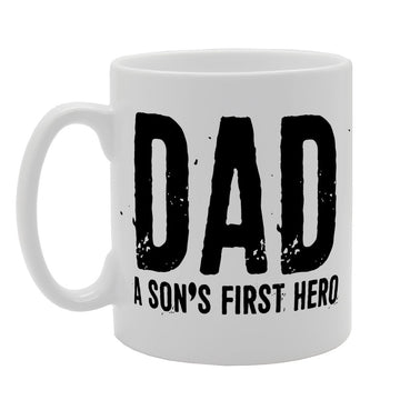 Dad A Son'S First Hero   Printed Tea Coffee Ceramic  Mg1854 - Funny Printed Coffee Mug - Great Gift Idea