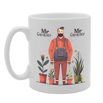 Mr Gardener  - Ideal For Gardeners And Plant Lovers, Unique Garden Tool Handle Design, 11Oz Ceramic Coffee  For Horticulture Enthusiasts Mg5910 - Funny Printed Coffee Mug - Great Gift Idea