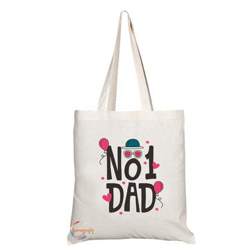 TB666 No1 DAD Novelty Present Gift Printed Eco-Friendly Stylish Long Handled Tote Shoulder Bag