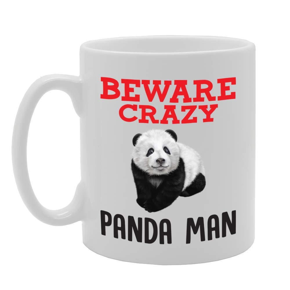 Beware Crazy Panda Man   Printed Tea Coffee Ceramic  Mg4340 - Funny Printed Coffee Mug - Great Gift Idea