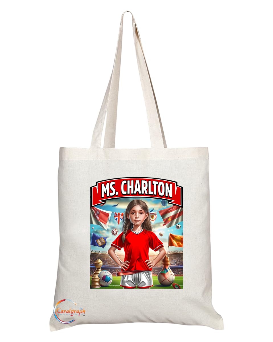 TB1660 Ms Charlton Footie Fan Lady Girl Tote Bag - Eco-Friendly, Stylish, Long Handled, Perfect Novelty Gift by