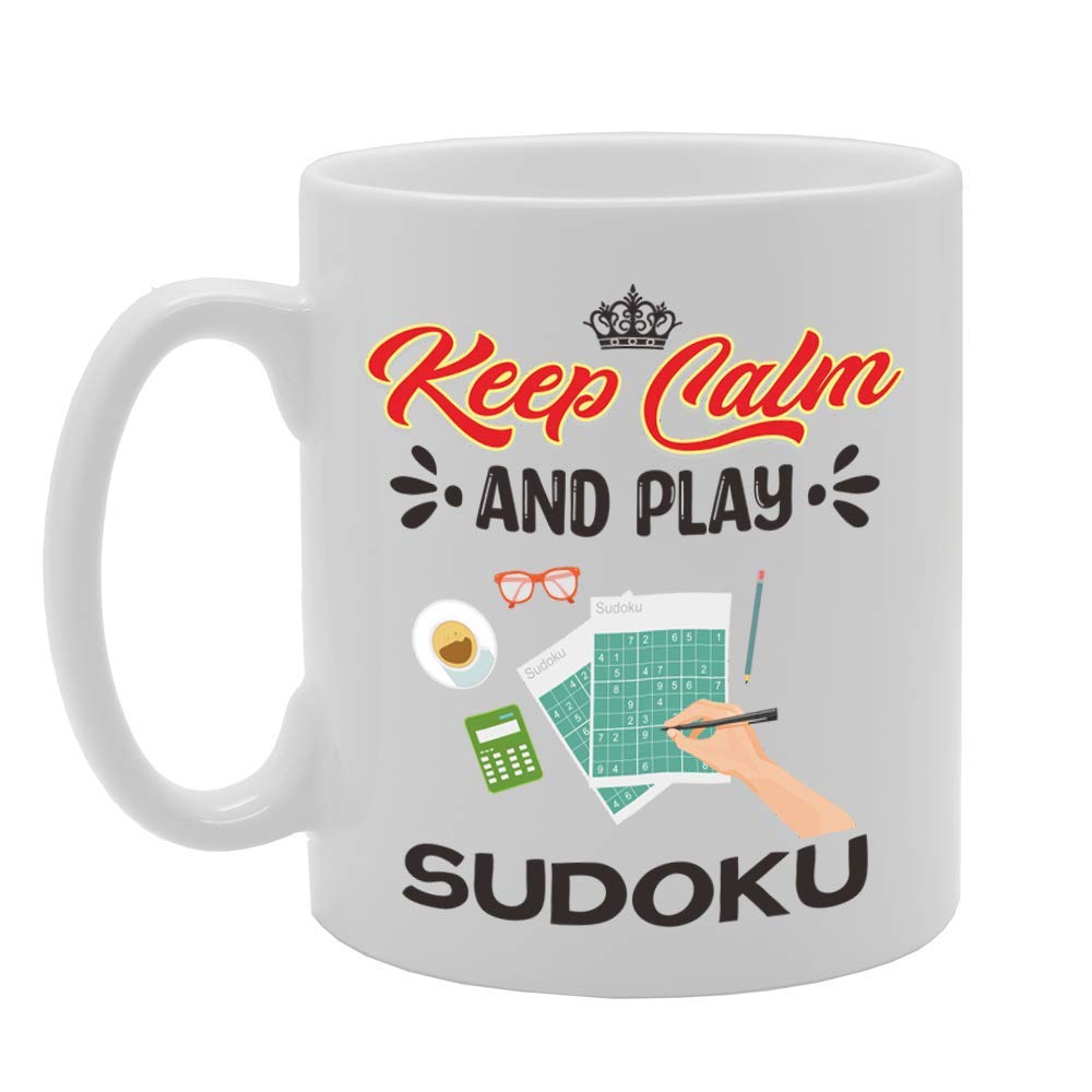 Keep Calm And Play Sudoku   Printed Tea Coffee Ceramic  Mg5071 - Funny Printed Coffee Mug - Great Gift Idea