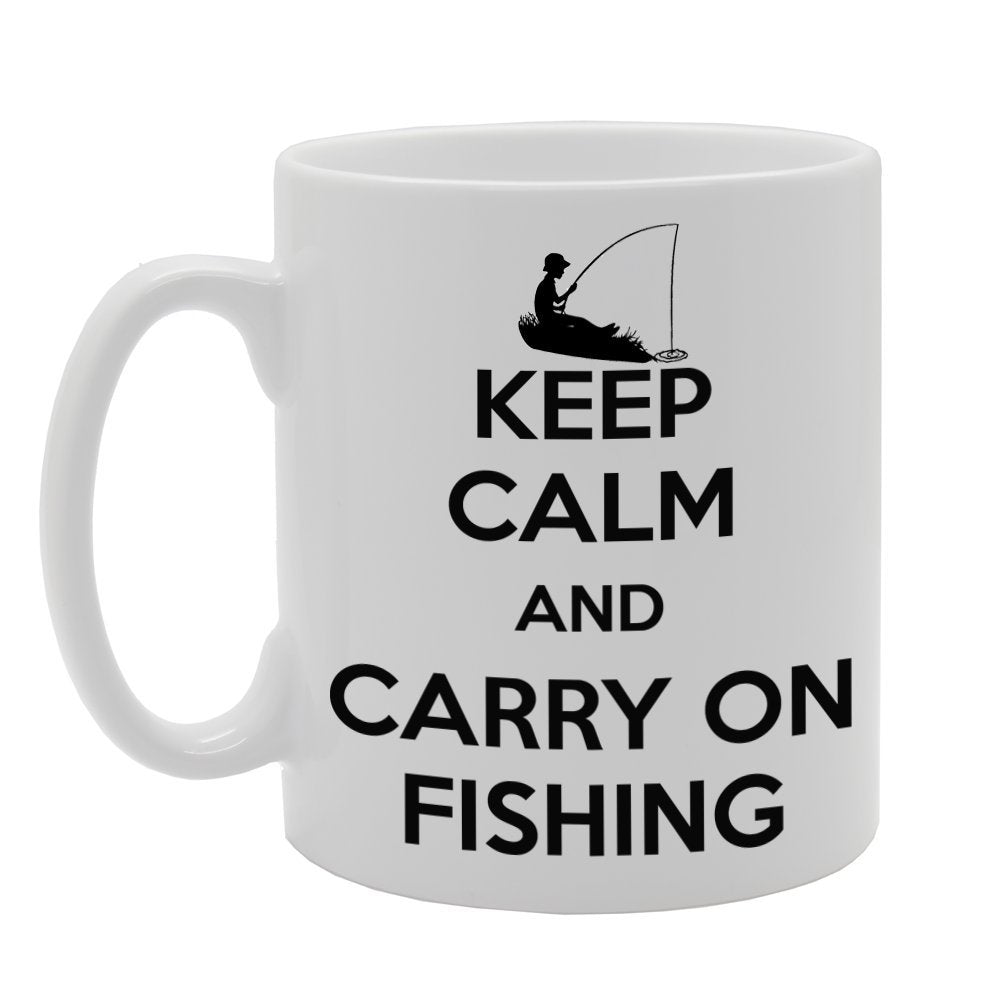 Keep Calm And Carry On Fishing   Printed Tea Coffee Ceramic  Mg540 - Funny Printed Coffee Mug - Great Gift Idea