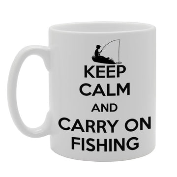 Keep Calm And Carry On Fishing   Printed Tea Coffee Ceramic  Mg540 - Funny Printed Coffee Mug - Great Gift Idea