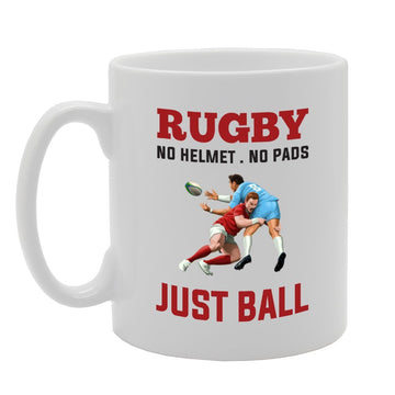 Rugby No Helmet No Pads Just Ball   Printed Tea Coffee Ceramic  Mg3418 - Funny Printed Coffee Mug - Great Gift Idea