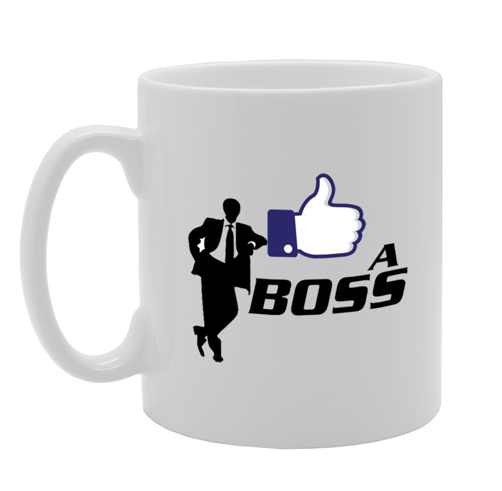 Like A Boss   Printed Tea Coffee Ceramic  Mg901 - Funny Printed Coffee Mug - Great Gift Idea