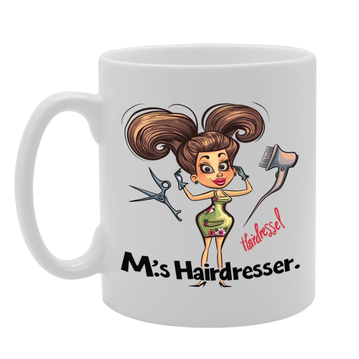 Ms Hairdresser Ceramic  - Ideal For Hair Stylists, Salon Professionals, And Beauty Enthusiasts - 11Oz Coffee  With Chic Design Mg6280 - Funny Printed Coffee Mug - Great Gift Idea