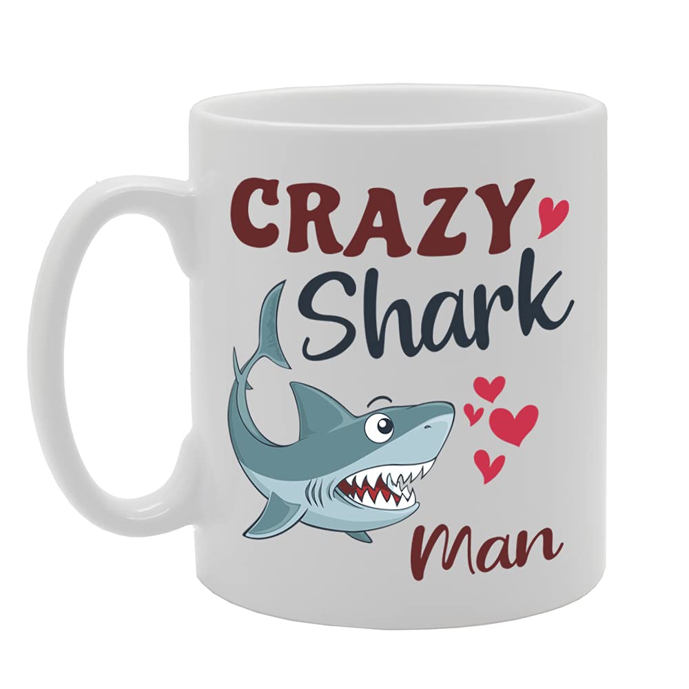 Crazy Shark Man   Printed Tea Coffee Ceramic  Mg5254 - Funny Printed Coffee Mug - Great Gift Idea