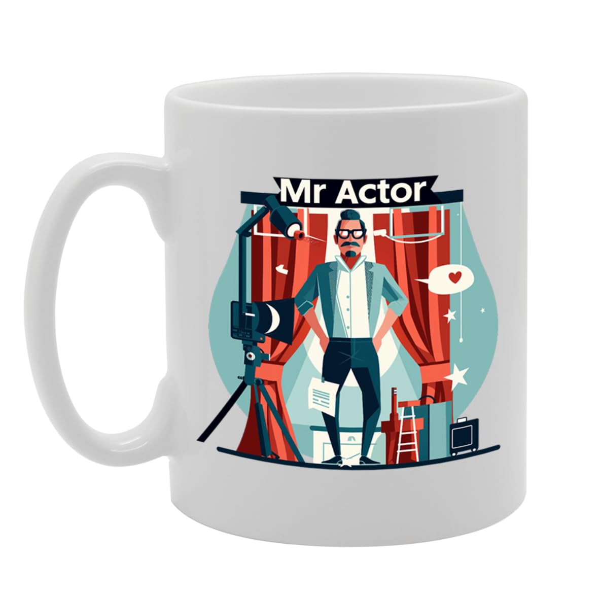 Mr Actor  - Ideal For Actors And Performing Arts Enthusiasts, 11Oz Ceramic Coffee  For Theatre Lovers And Movie Buffs Mg5993 - Funny Printed Coffee Mug - Great Gift Idea