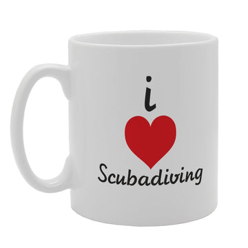 I Love Scubadiving   Printed Tea Coffee Ceramic  Mg2674 - Funny Printed Coffee Mug - Great Gift Idea