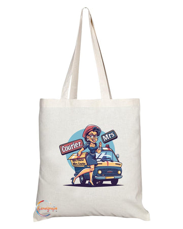 TB1807 Mrs Courier Tote Bag - Gift for Female Couriers, Delivery Professionals, Logistics Workers - Durable, Stylish, Eco-Friendly, Reusable, Spacious, and Lightweight