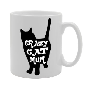 Crazy Cat Mum   Printed Tea Coffee Ceramic  Mg2189 - Funny Printed Coffee Mug - Great Gift Idea