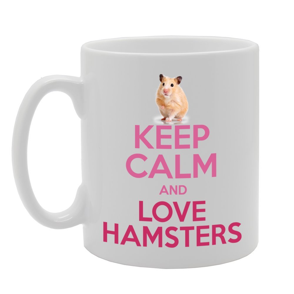 Keep Calm And Love Hamsters   Printed Tea Coffee Ceramic  Mg350 - Funny Printed Coffee Mug - Great Gift Idea