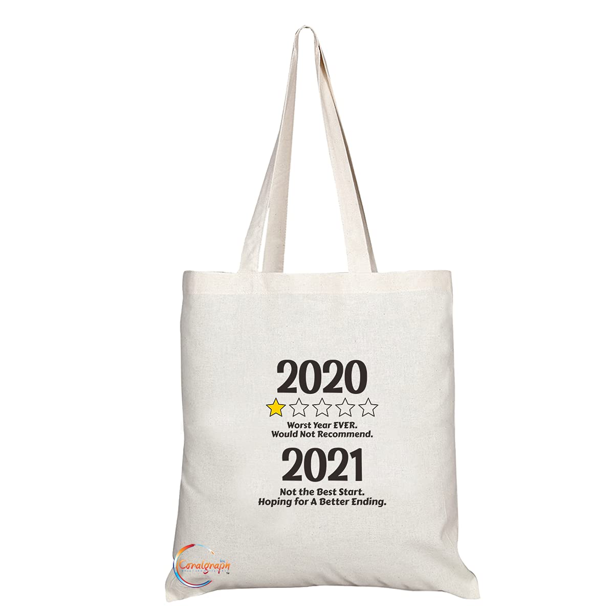 TB1310 2020 Worst Year Ever 2021 Not the Best Start Hoping for a Better Ending Tea Novelty Present Gift Printed Eco-Friendly Stylish Long Handled Tote Shoulder Bag