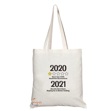 TB1310 2020 Worst Year Ever 2021 Not the Best Start Hoping for a Better Ending Tea Novelty Present Gift Printed Eco-Friendly Stylish Long Handled Tote Shoulder Bag