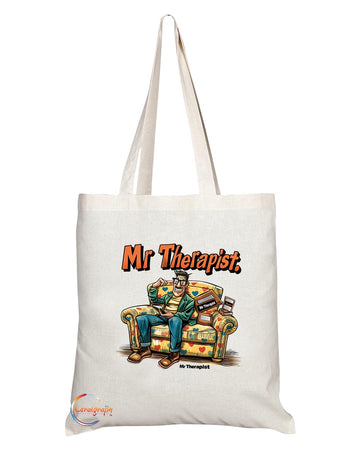 TB1887 Mr Therapist Tote Bag - Gift for Therapists, Counselors, Mental Health Professionals - Durable, Stylish, Eco-Friendly, Reusable, Spacious, and Lightweight