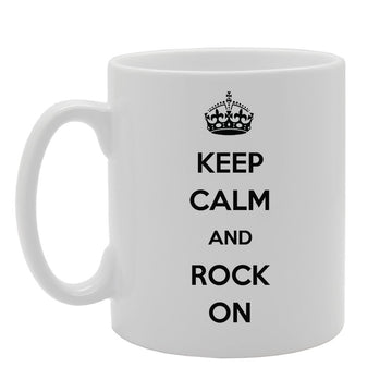 Keep Calm And Rock On   Printed Tea Coffee Ceramic  Mg960 - Funny Printed Coffee Mug - Great Gift Idea