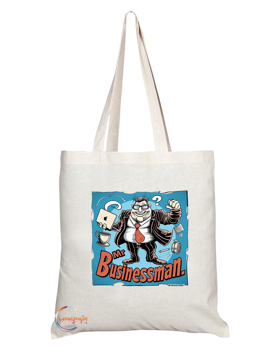 TB1997 Mr Businessman Tote Bag - Ideal for Professional Men, Entrepreneurs, and Executives - Tote Bag with Empowering Design