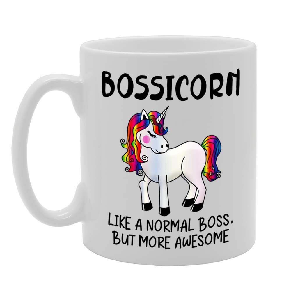 Bossicorn Like A Normal Boss But More Awesome   Printed Tea Coffee Ceramic  Mg4771 - Funny Printed Coffee Mug - Great Gift Idea
