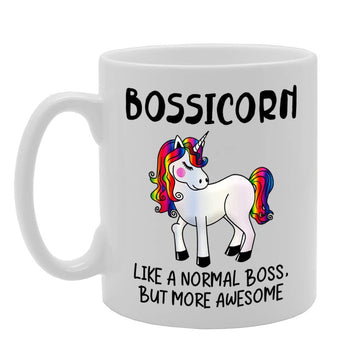 Bossicorn Like A Normal Boss But More Awesome   Printed Tea Coffee Ceramic  Mg4771 - Funny Printed Coffee Mug - Great Gift Idea