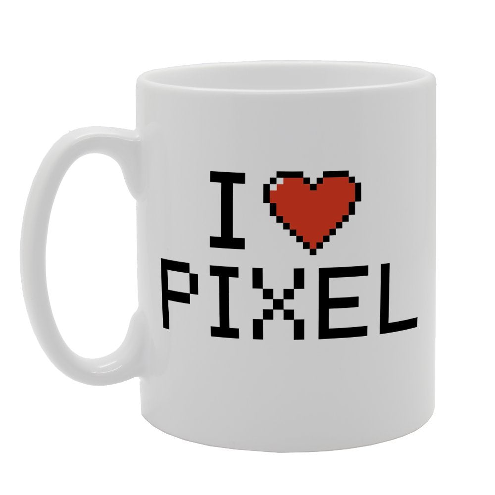 I Love Pixel   Printed Tea Coffee Ceramic  Mg3155 - Funny Printed Coffee Mug - Great Gift Idea