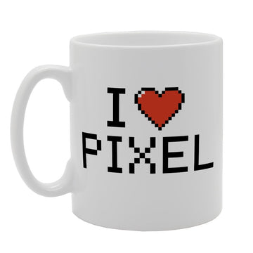 I Love Pixel   Printed Tea Coffee Ceramic  Mg3155 - Funny Printed Coffee Mug - Great Gift Idea