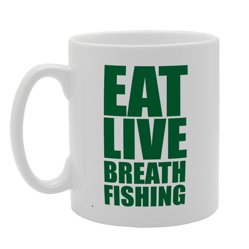 Eat Live Breath Fishing Funny Nice Lifestyle   Printed Tea Coffee Ceramic  Mg1845 - Funny Printed Coffee Mug - Great Gift Idea