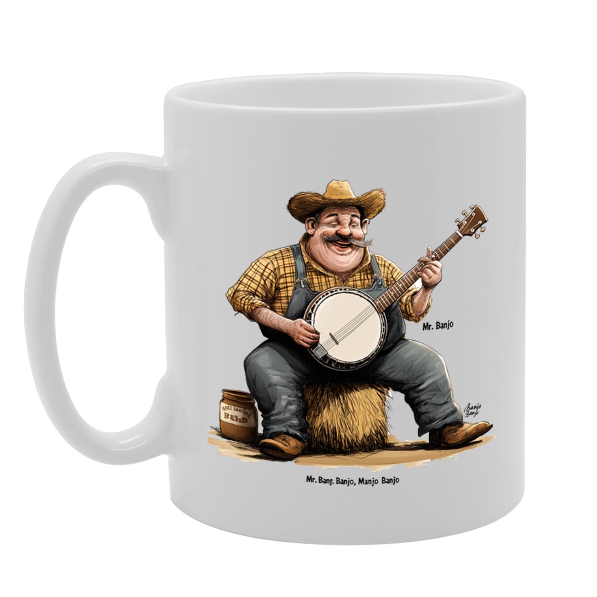 11Oz Ceramic  Mg6541 Featuring Mr Banjo – For Musicians And Music Lovers - Funny Printed Coffee Mug - Great Gift Idea