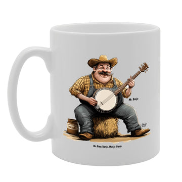 11Oz Ceramic  Mg6541 Featuring Mr Banjo – For Musicians And Music Lovers - Funny Printed Coffee Mug - Great Gift Idea