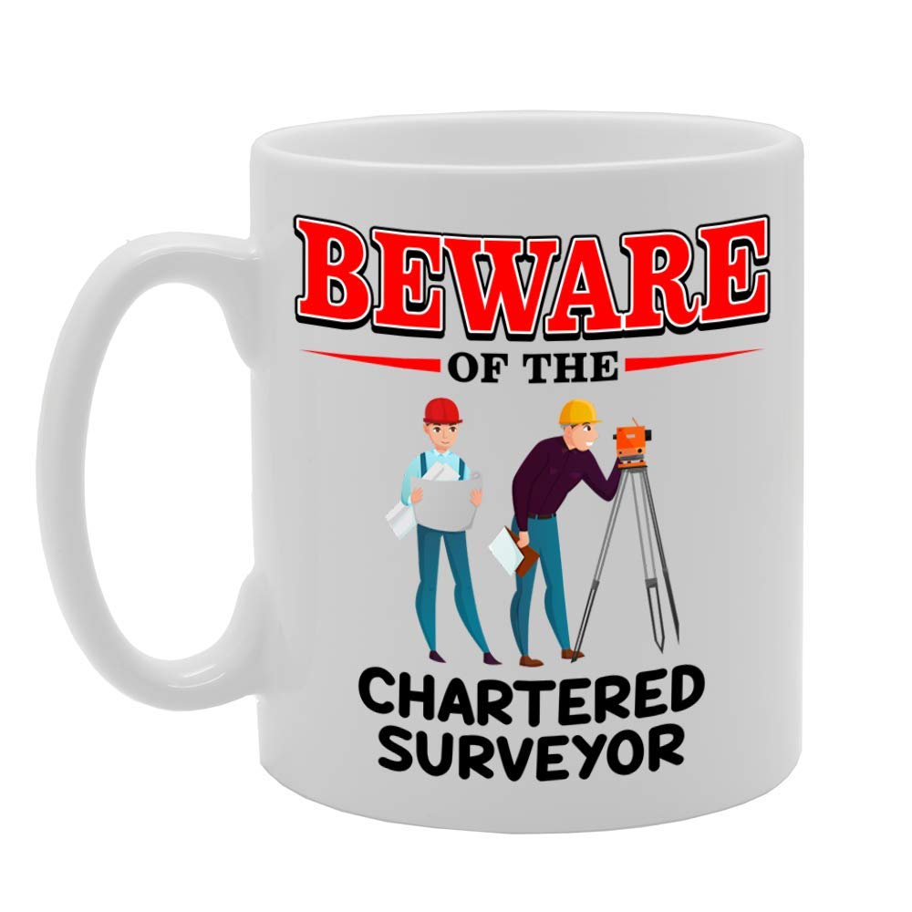Beware Of The Chartered Surveyor   Printed Tea Coffee Ceramic  Mg4838 - Funny Printed Coffee Mug - Great Gift Idea