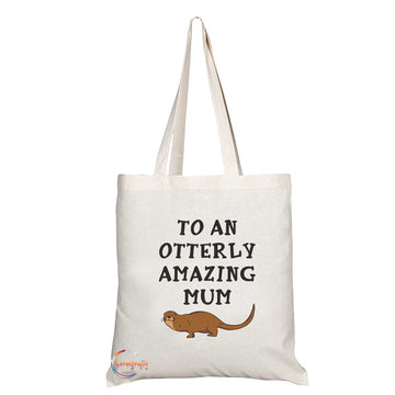 TB1118 To an Otterly Amazing Mum Novelty Present Gift Printed Eco-Friendly Stylish Long Handled Tote Shoulder Bag