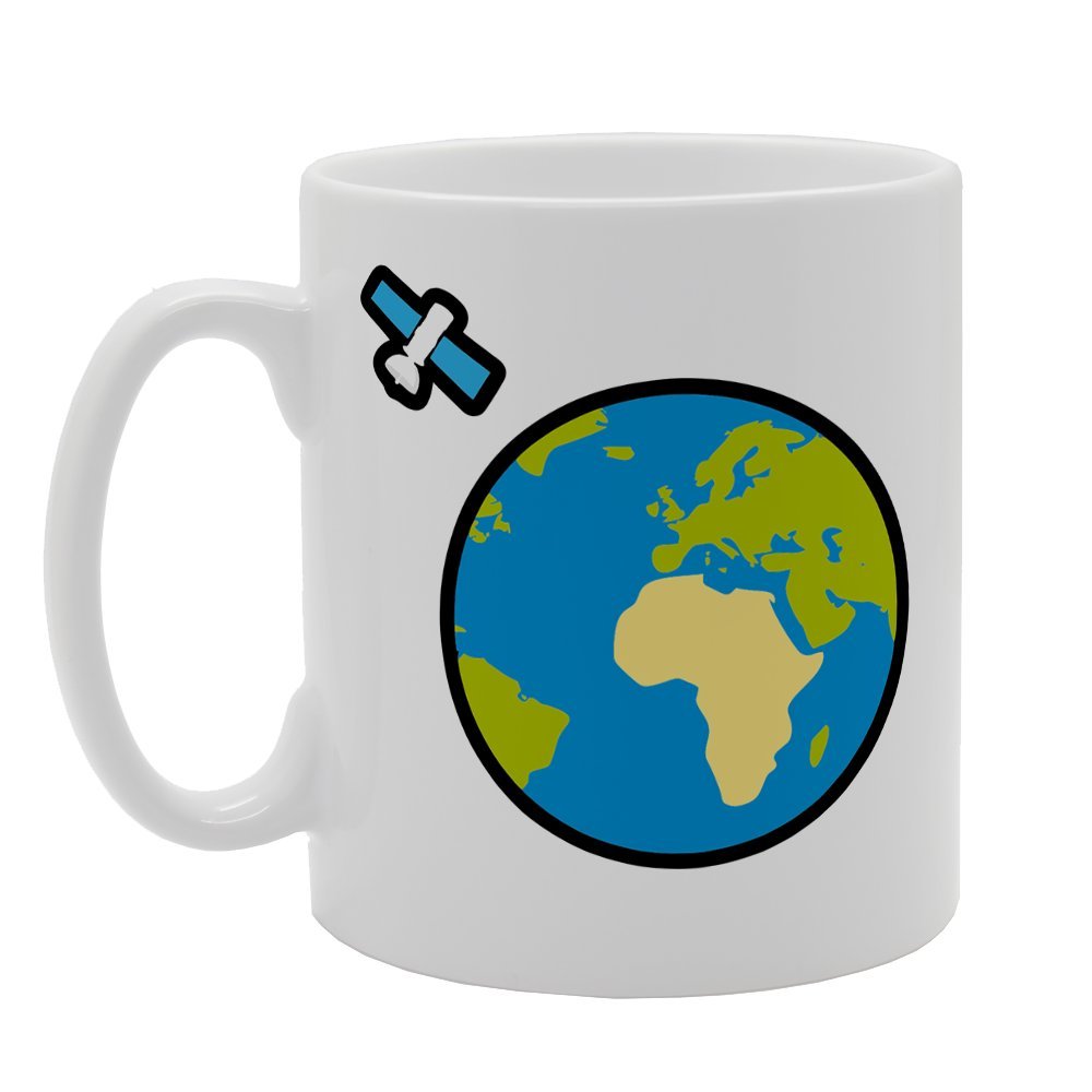 Earth Planet Satellite   Printed Tea Coffee Ceramic  Mg1667 - Funny Printed Coffee Mug - Great Gift Idea