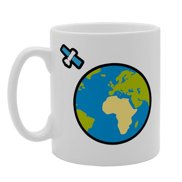 Earth Planet Satellite   Printed Tea Coffee Ceramic  Mg1667 - Funny Printed Coffee Mug - Great Gift Idea