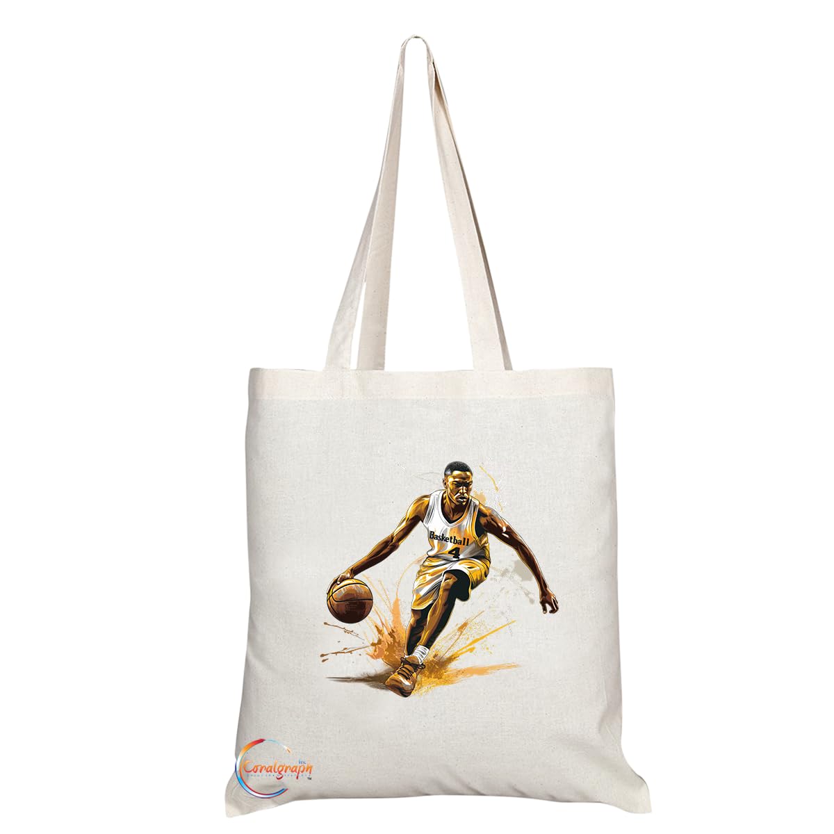 TB1736 Mr Basketball Tote Bag - Great for Basketball Players, Fans, Sports Enthusiasts - Sustainable, Stylish, Long Handled, Durable and Reusable