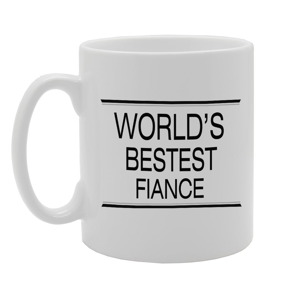 World'S Bestest Fiance   Printed Tea Coffee Ceramic  Mg1400 - Funny Printed Coffee Mug - Great Gift Idea