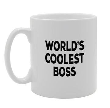World'S Coolest Boss   Printed Tea Coffee Ceramic  Mg1370 - Funny Printed Coffee Mug - Great Gift Idea