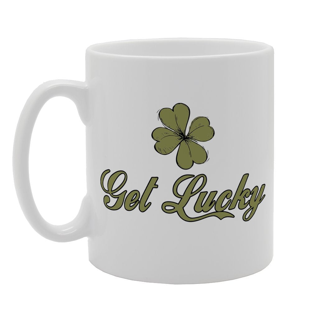 Get Lucky Green Flower   Printed Tea Coffee Ceramic  Mg1509 - Funny Printed Coffee Mug - Great Gift Idea