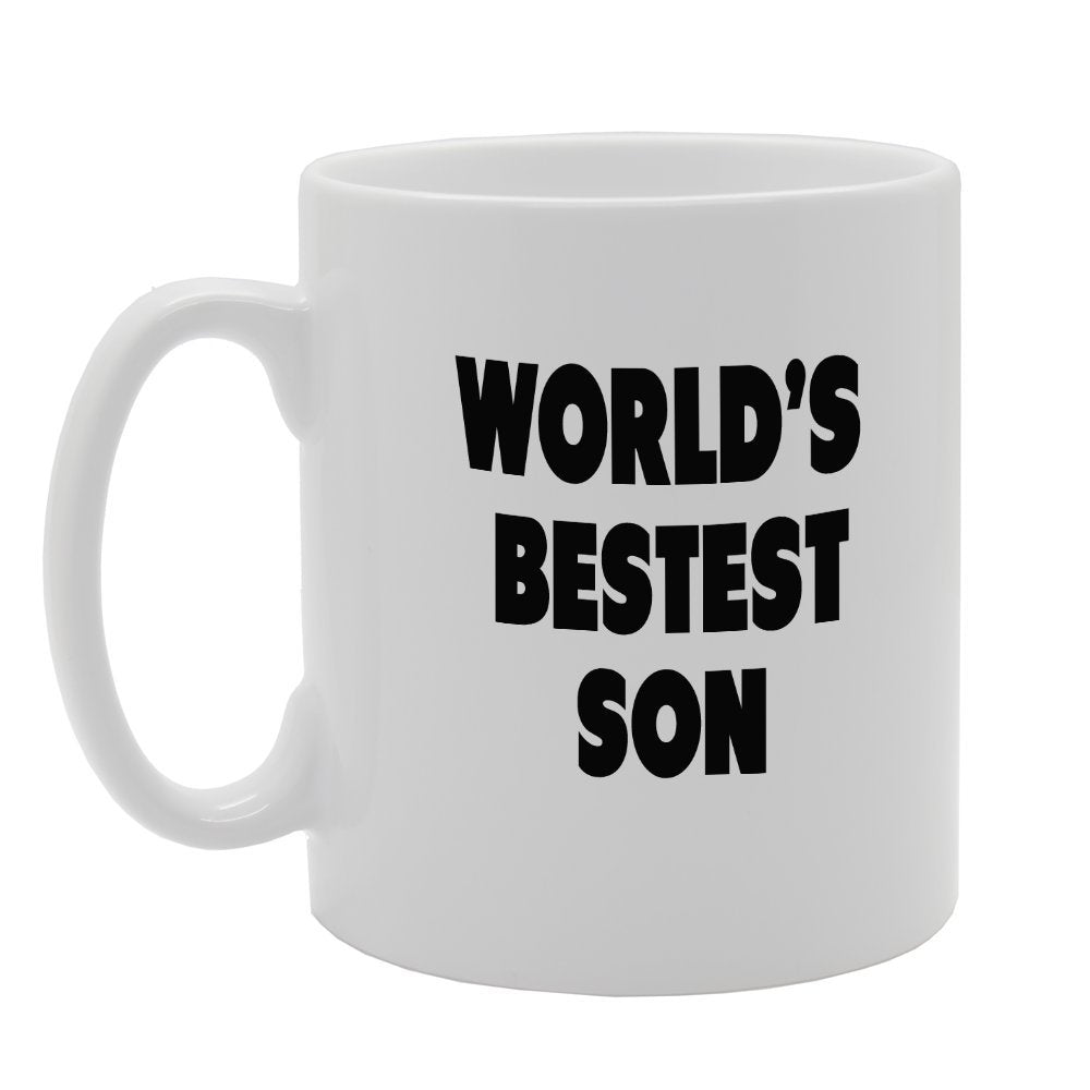 World'S Bestest Son   Printed Tea Coffee Ceramic  Mg1385 - Funny Printed Coffee Mug - Great Gift Idea